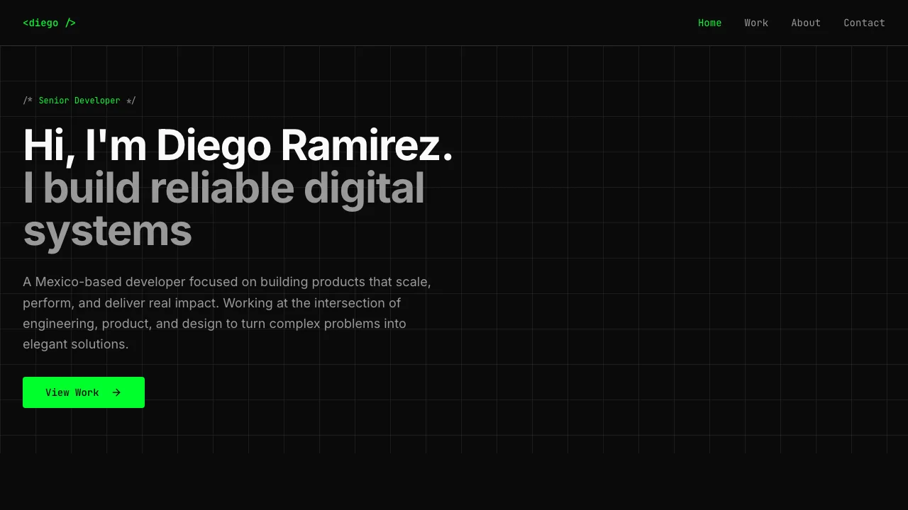 Screenshot of Developer Portfolio Website Template